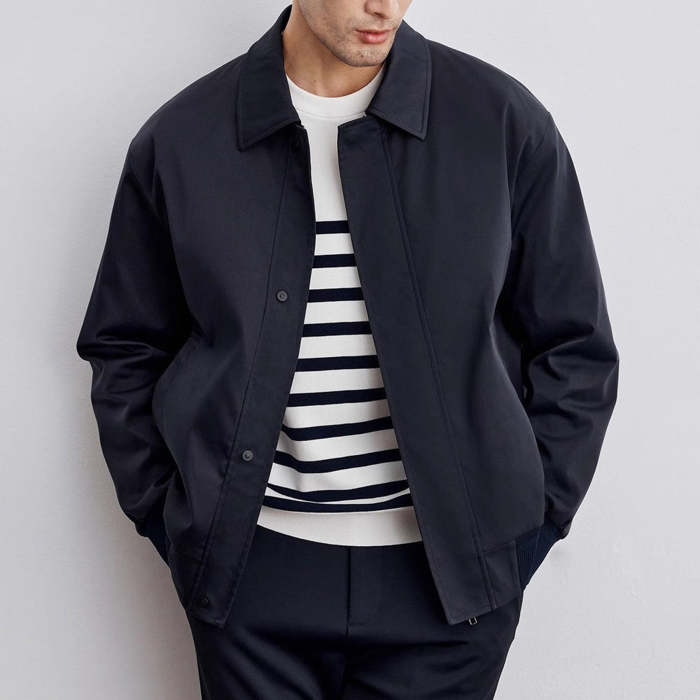 Men's Cropped Canvas Bomber Jacket – Modern Vintage Casual Style
