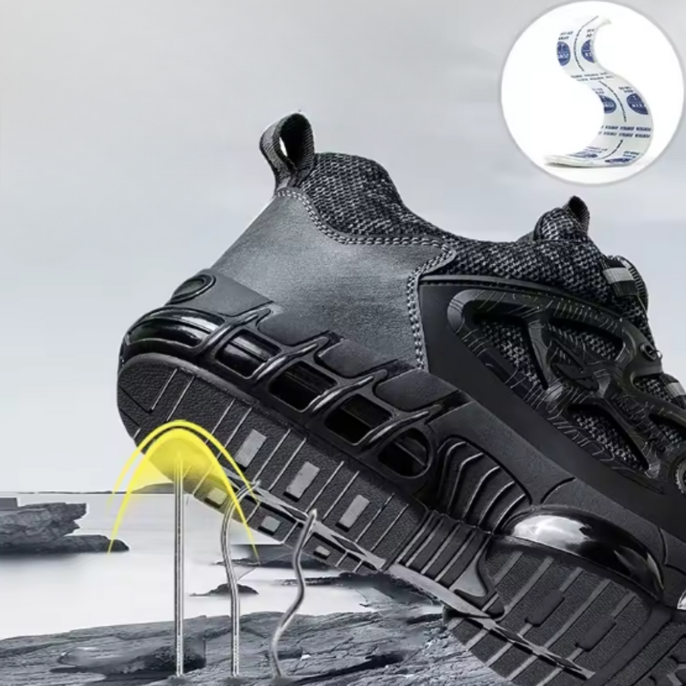 Men's Dial-Closure Steel-Toe Safety Trainers with Water-Resistant Mesh