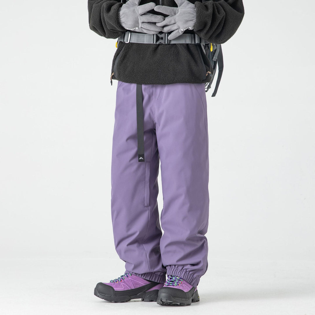 Men’s Fleece-Lined Waterproof Ski Pants – Mid-Rise Hardshell Trousers