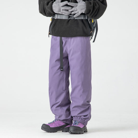Men’s Fleece-Lined Waterproof Ski Pants – Mid-Rise Hardshell Trousers