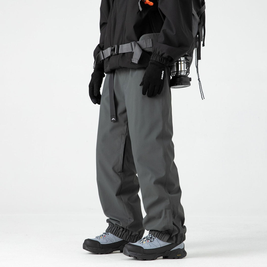Men’s Fleece-Lined Waterproof Ski Pants – Mid-Rise Hardshell Trousers