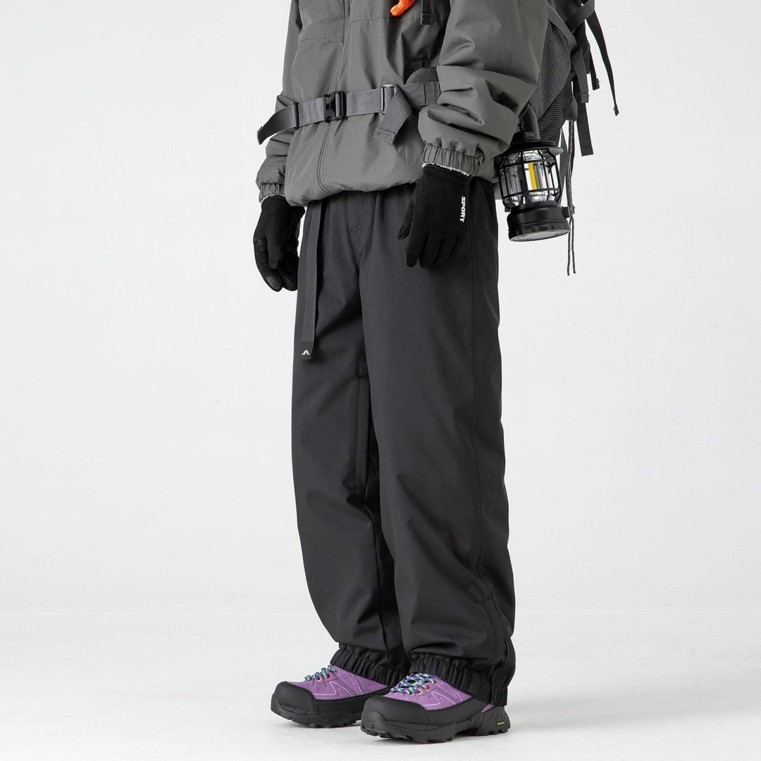 Men’s Fleece-Lined Waterproof Ski Pants – Mid-Rise Hardshell Trousers