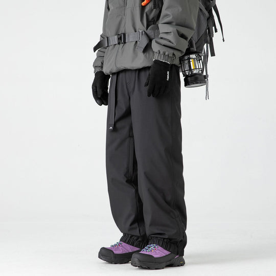 Men’s Fleece-Lined Waterproof Ski Pants – Mid-Rise Hardshell Trousers
