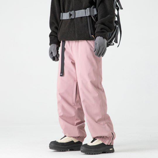 Men’s Fleece-Lined Waterproof Ski Pants – Mid-Rise Hardshell Trousers