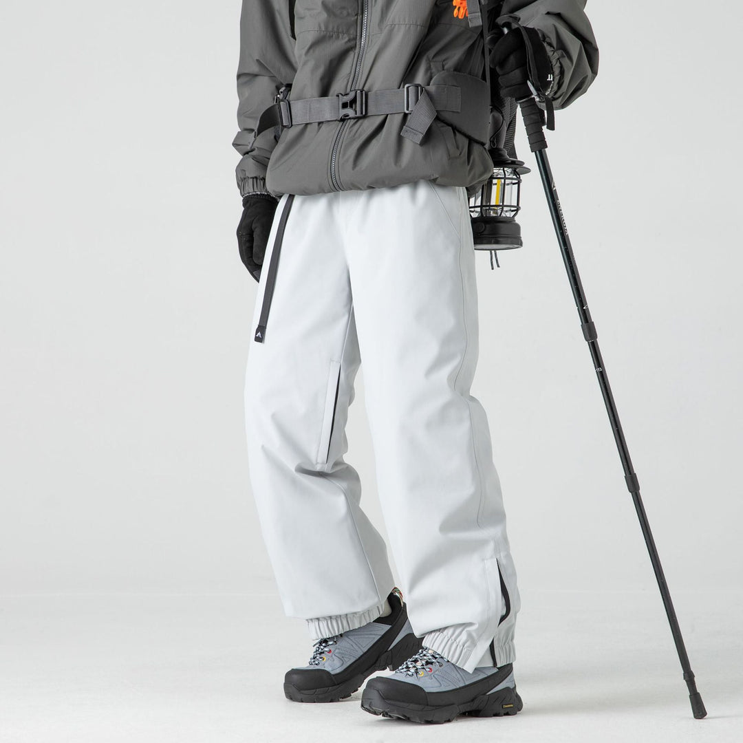 Men’s Fleece-Lined Waterproof Ski Pants – Mid-Rise Hardshell Trousers