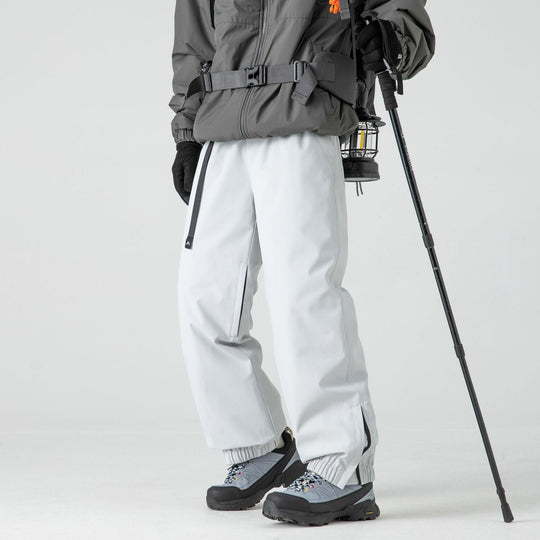 Men’s Fleece-Lined Waterproof Ski Pants – Mid-Rise Hardshell Trousers