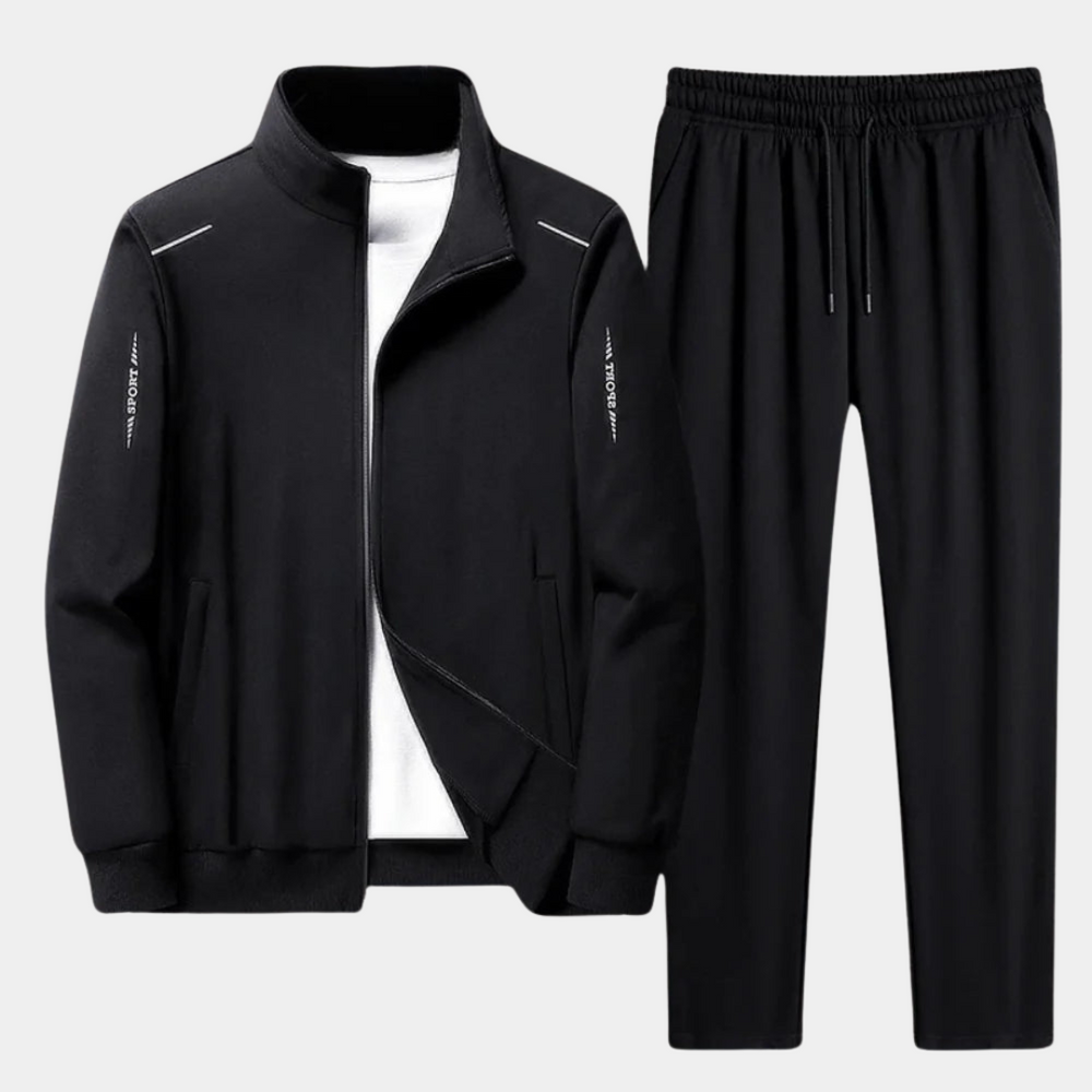 Men's Full-Zip Polyester Tracksuit with Matching Joggers