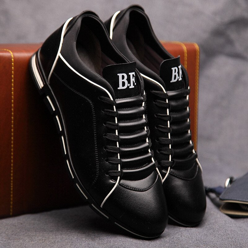 Men's Genuine Leather Lace-Up Dress Shoes with Non-Slip Sole