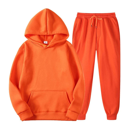 Men’s Hoodie and Jogger Set – Modern Slim-Relaxed Tracksuit