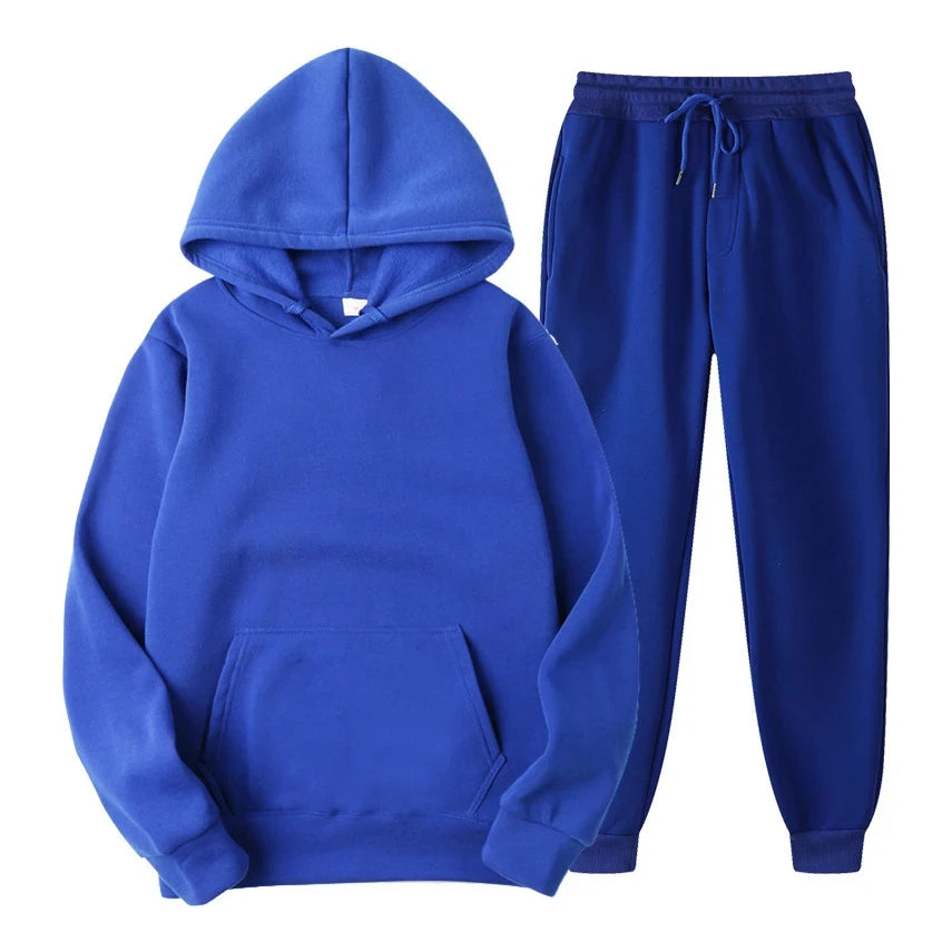 Men’s Hoodie and Jogger Set – Modern Slim-Relaxed Tracksuit