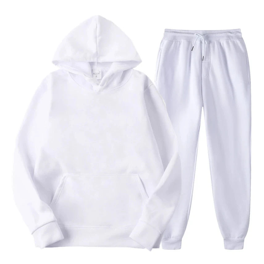 Men’s Hoodie and Jogger Set – Modern Slim-Relaxed Tracksuit