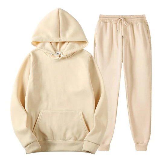 Men’s Hoodie and Jogger Set – Modern Slim-Relaxed Tracksuit