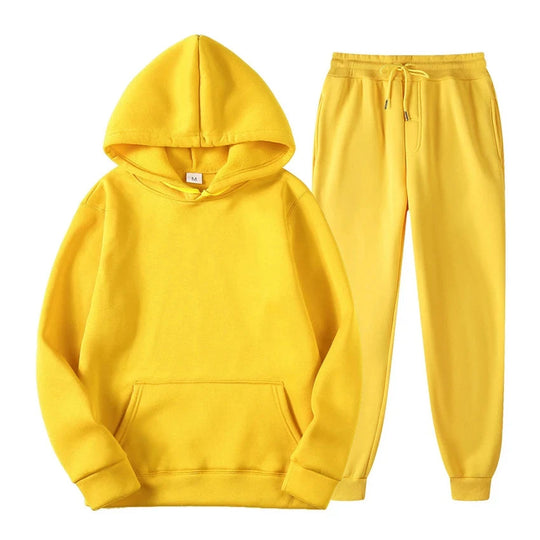 Men’s Hoodie and Jogger Set – Modern Slim-Relaxed Tracksuit
