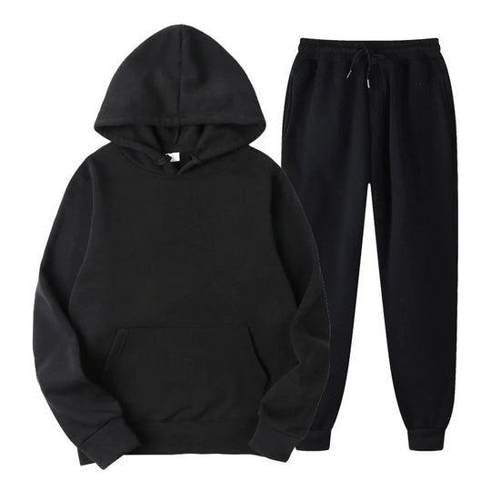 Men’s Hoodie and Jogger Set – Modern Slim-Relaxed Tracksuit