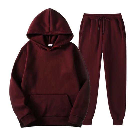 Men’s Hoodie and Jogger Set – Modern Slim-Relaxed Tracksuit