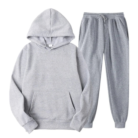 Men’s Hoodie and Jogger Set – Modern Slim-Relaxed Tracksuit