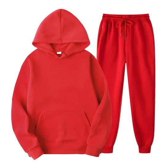 Men’s Hoodie and Jogger Set – Modern Slim-Relaxed Tracksuit
