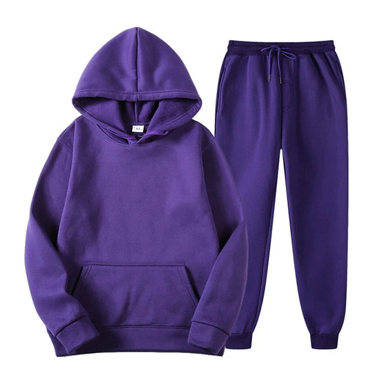 Men’s Hoodie and Jogger Set – Modern Slim-Relaxed Tracksuit