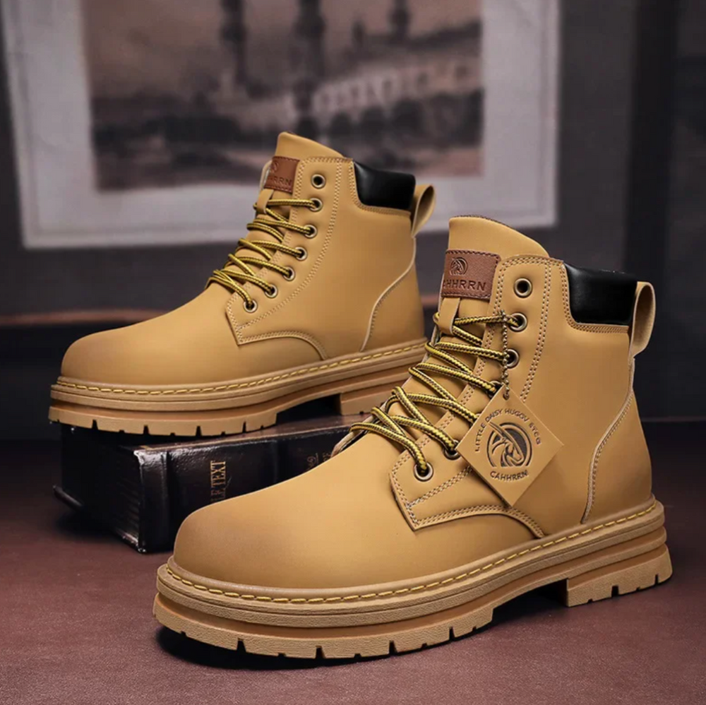 Men's Leather Lace-Up Boots with Padded Insole and Non-Slip Sole, EU 39–48