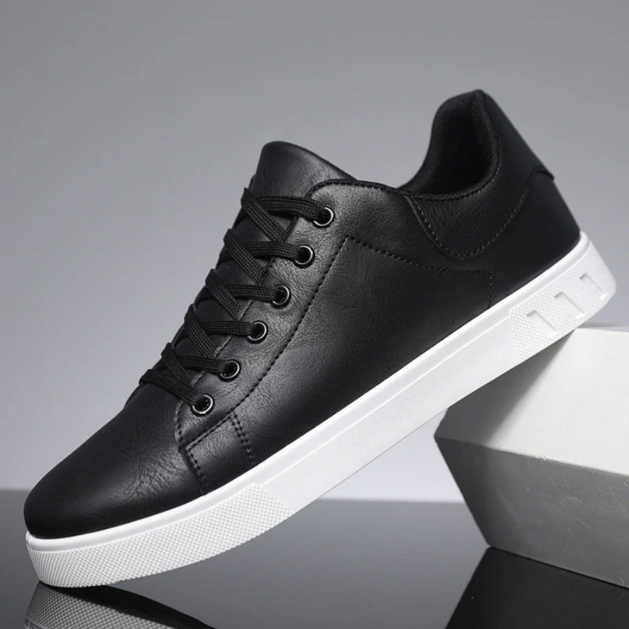 Men's Leather Lace-Up Trainers – Elegant Casual and Smart-Casual Shoes