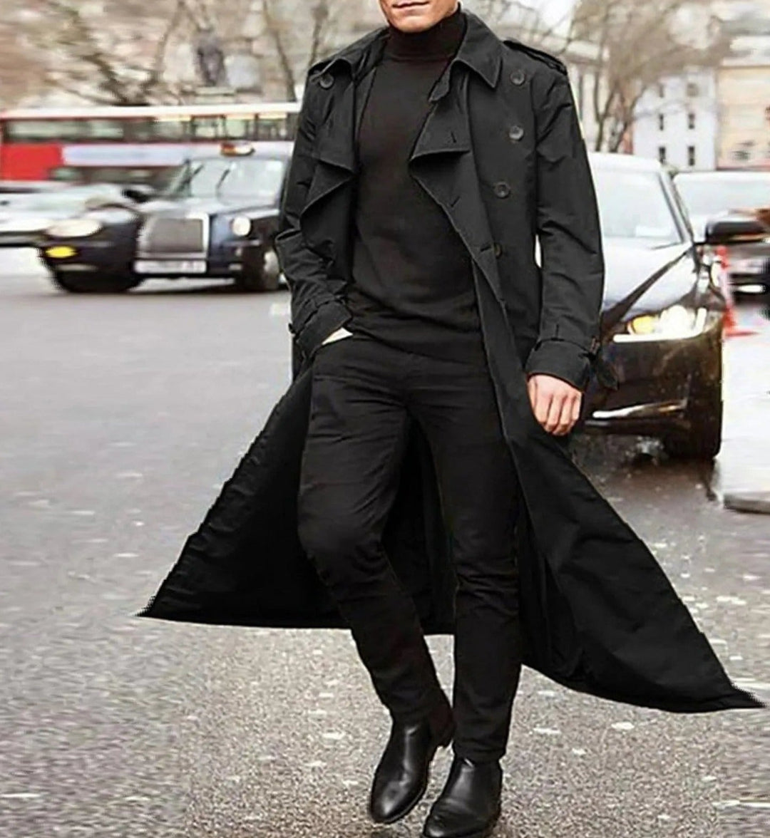 Men’s Lightweight Belted Trench Coat – Smart Casual Style