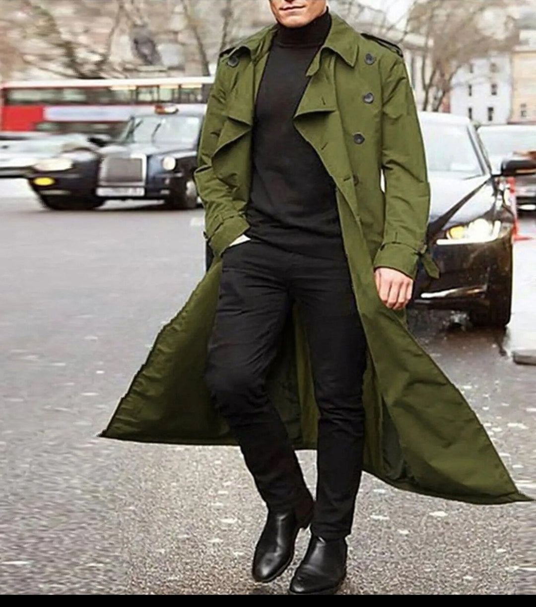 Men’s Lightweight Belted Trench Coat – Smart Casual Style