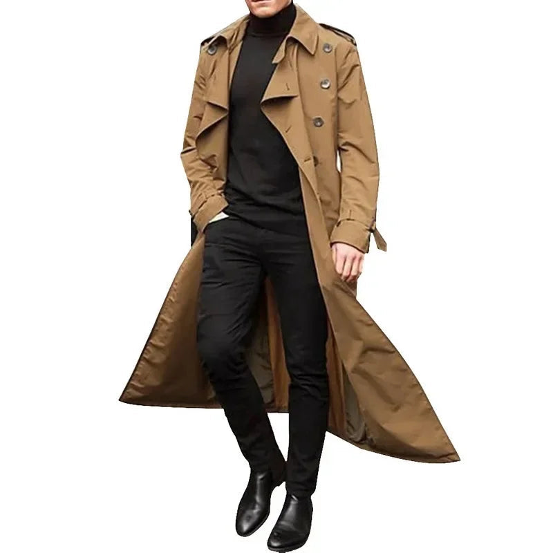 Men’s Lightweight Belted Trench Coat – Smart Casual Style