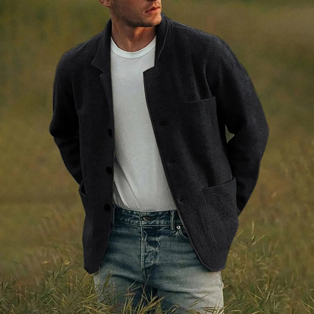 Men's Lightweight Fitted Blazer with Functional Pockets, S–3XL
