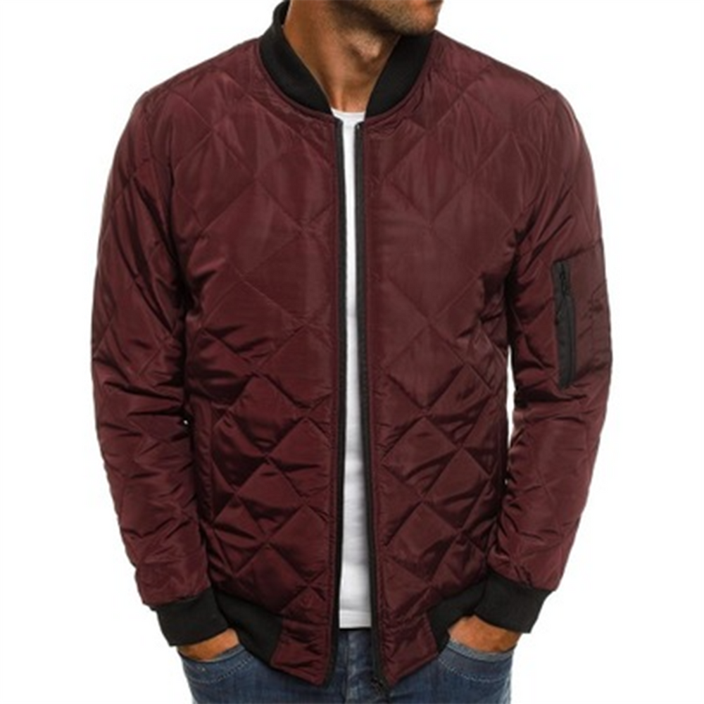 Men's Lightweight Fitted Zip-Up Bomber Jacket with Pockets