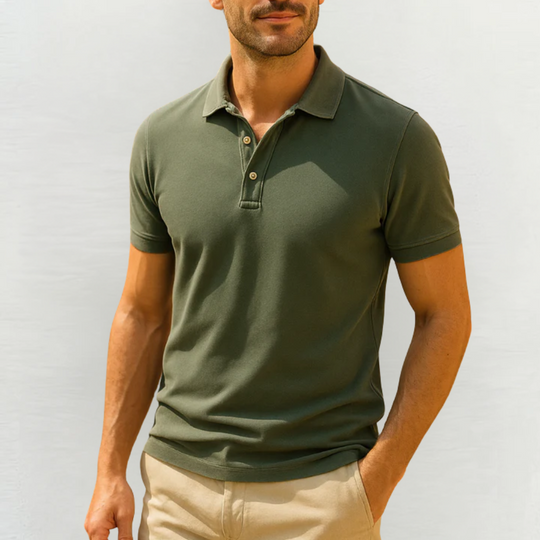 Men’s Lightweight Merino Wool Polo – Breathable Summer Knit Shirt