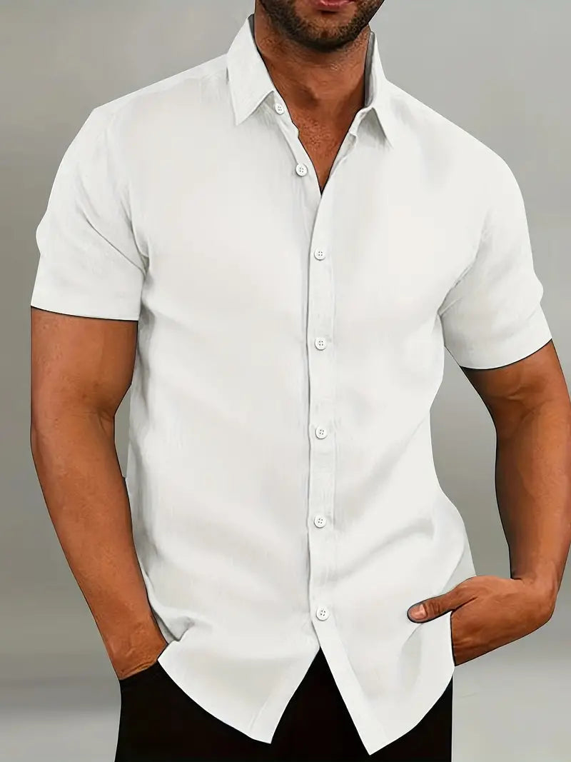 Men's Lightweight Summer Shirt – Breathable Short-Sleeve Button-Up