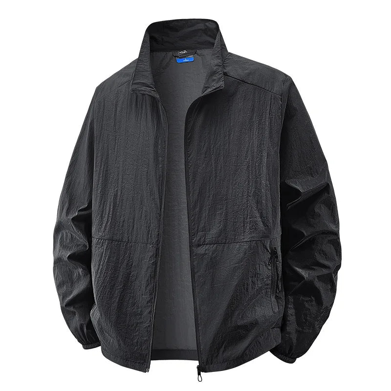 Men's Lightweight Utility Jacket – Multi-Pocket Zipped Design