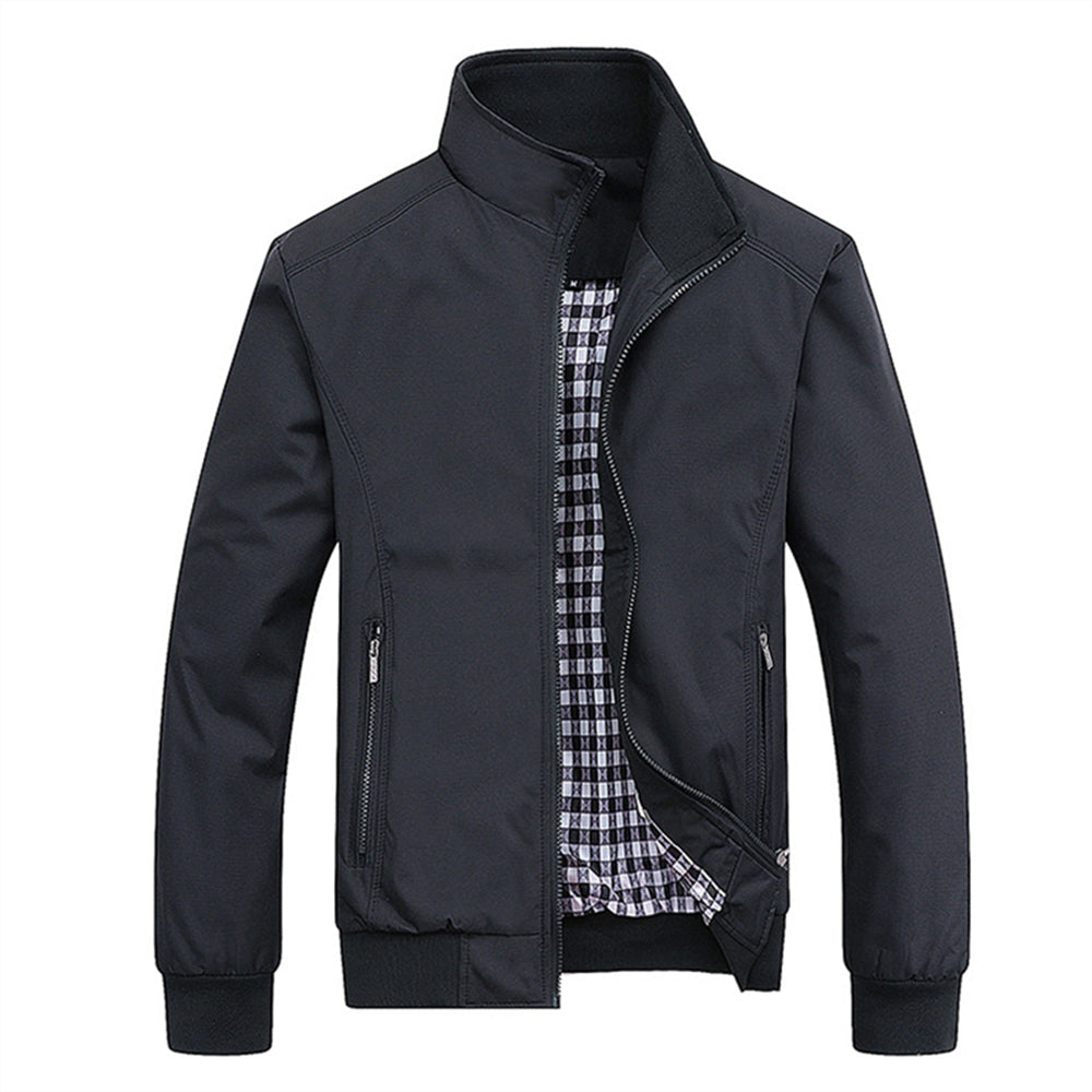 Men's Lightweight Waterproof and Windproof Stand-Collar Jacket