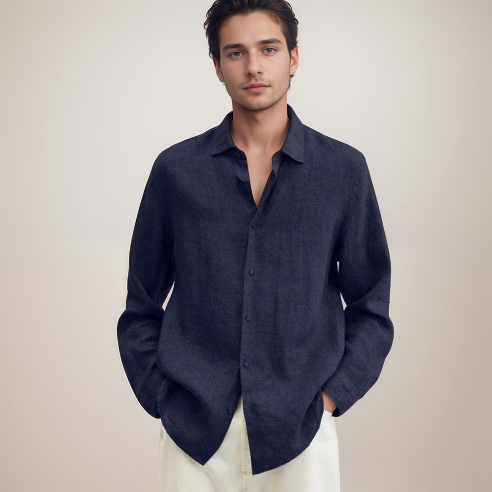 Men's Linen Shirt – Breathable Long-Sleeve Smart-Casual Top