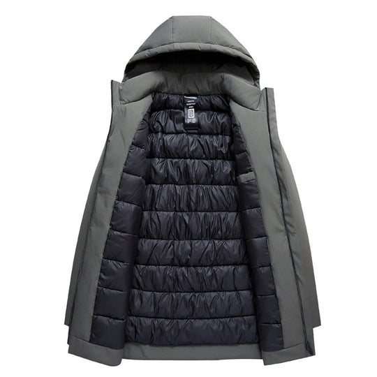 Men’s Mid-Length Winter Parka – Water-Resistant Hooded Coat