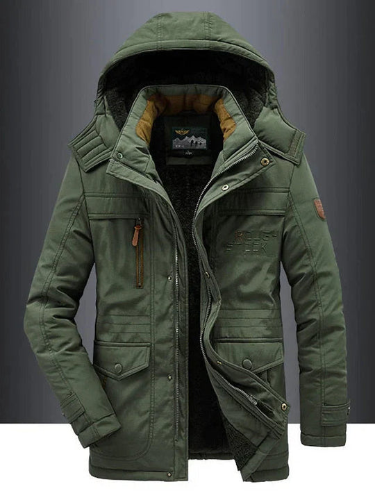 Men’s Military Winter Parka – Fur-Lined Hood and Multi-Pocket Design