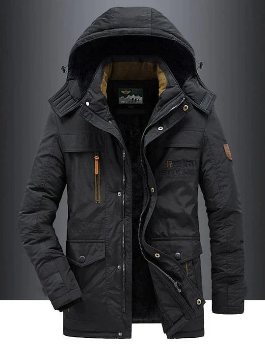 Men’s Military Winter Parka – Fur-Lined Hood and Multi-Pocket Design