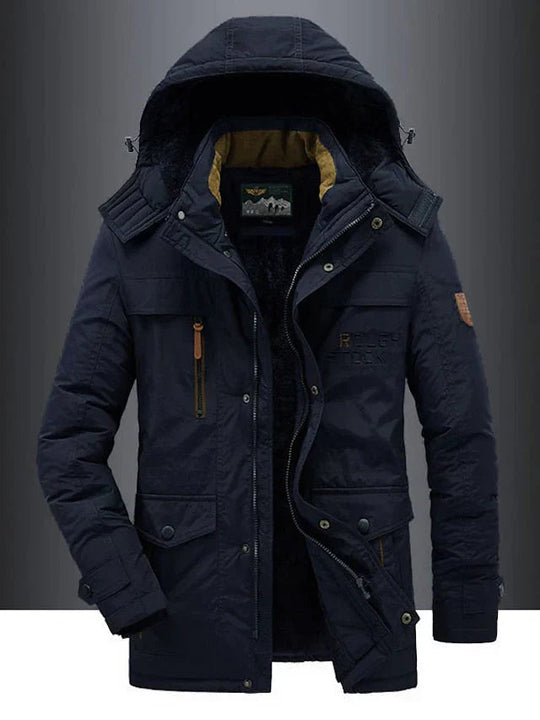 Men’s Military Winter Parka – Fur-Lined Hood and Multi-Pocket Design