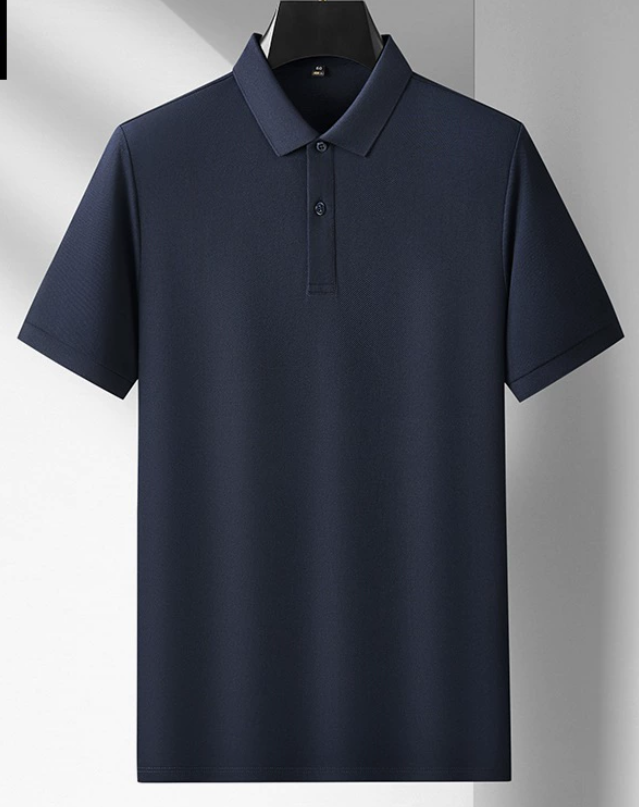 Men’s Premium Cotton Polo Shirt – Fitted Short-Sleeve Three-Button Style