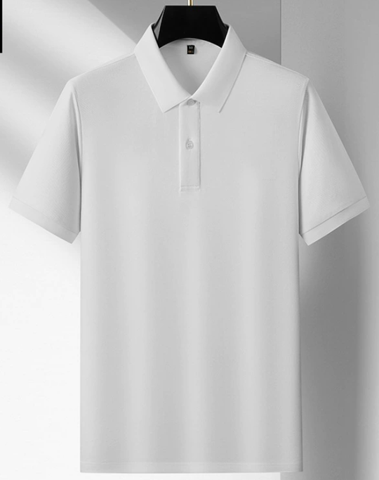 Men’s Premium Cotton Polo Shirt – Fitted Short-Sleeve Three-Button Style