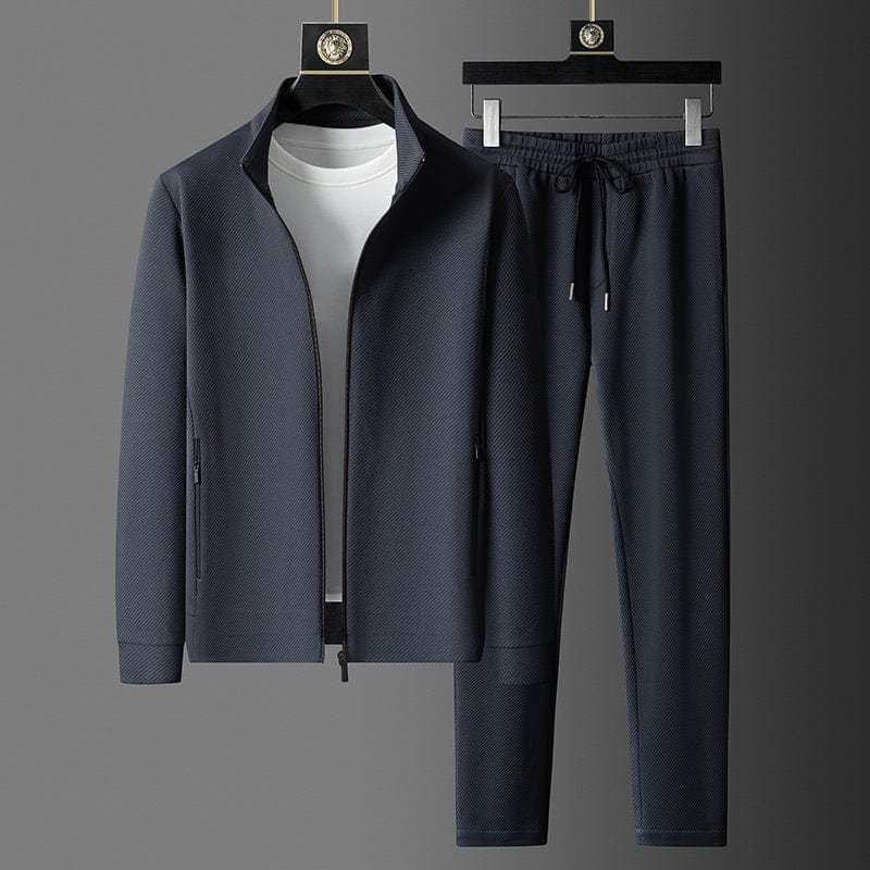 Men's Premium Zip Jacket and Tapered Jogger Tracksuit Set