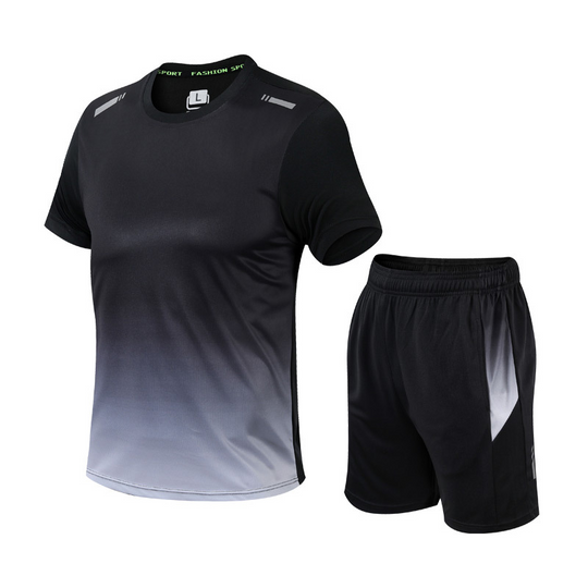 Men’s Quick-Dry Sports Set – Athletic T-Shirt and Drawstring Shorts