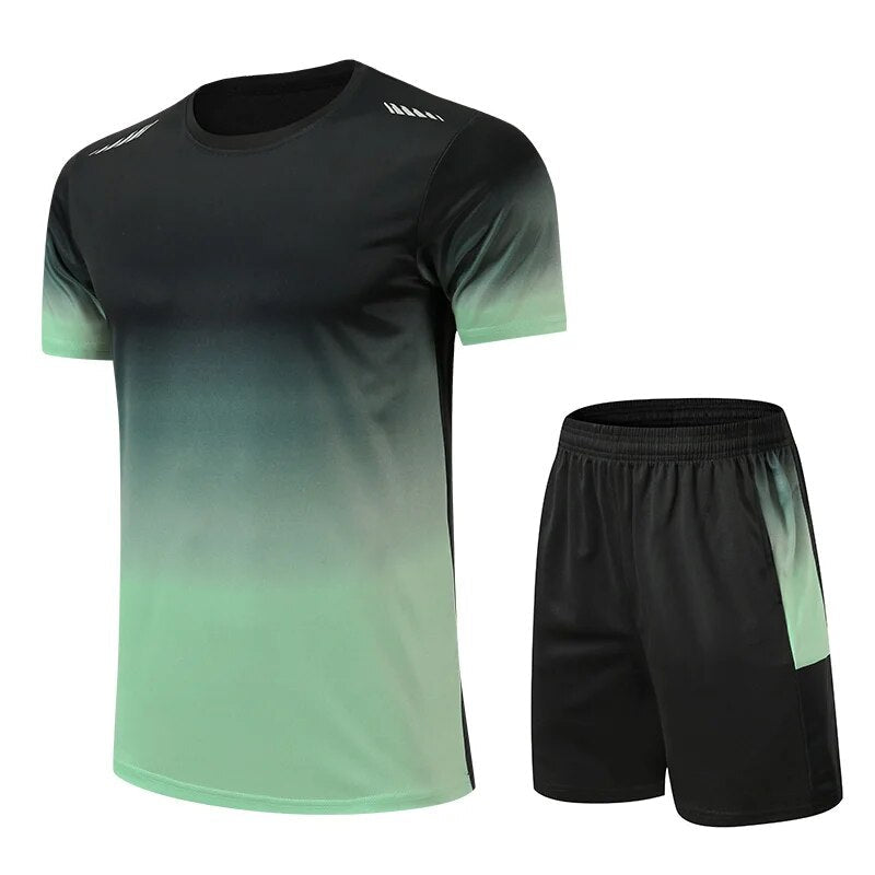Men’s Quick-Dry Sports Set – Athletic T-Shirt and Drawstring Shorts