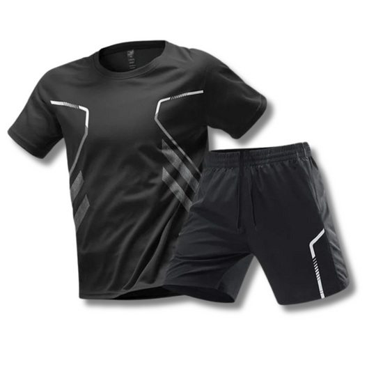 Men’s Quick-Dry Tennis and Running Set – Athletic T-Shirt and Shorts