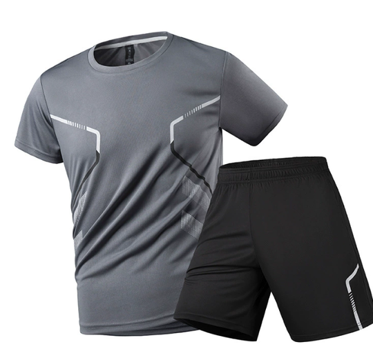 Men’s Quick-Dry Tennis and Running Set – Athletic T-Shirt and Shorts