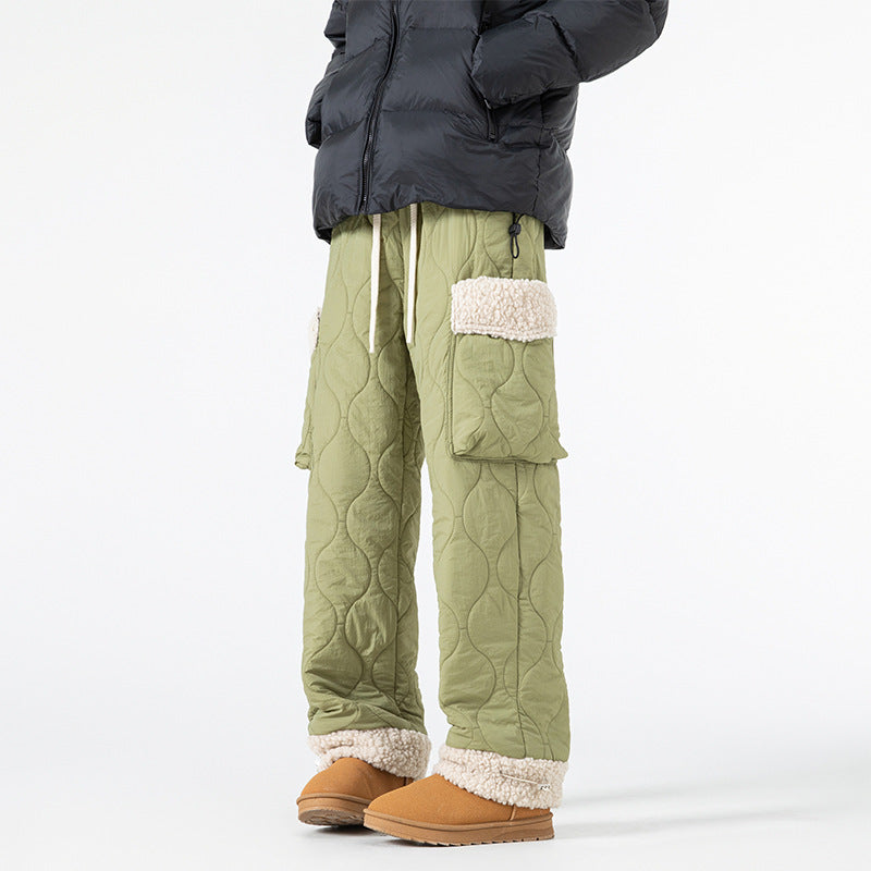 Men’s Quilted Winter Ski Pants – Warm Straight-Leg Trousers