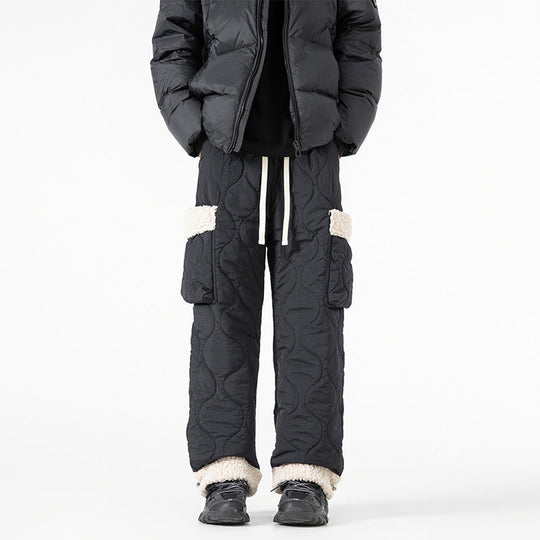 Men’s Quilted Winter Ski Pants – Warm Straight-Leg Trousers