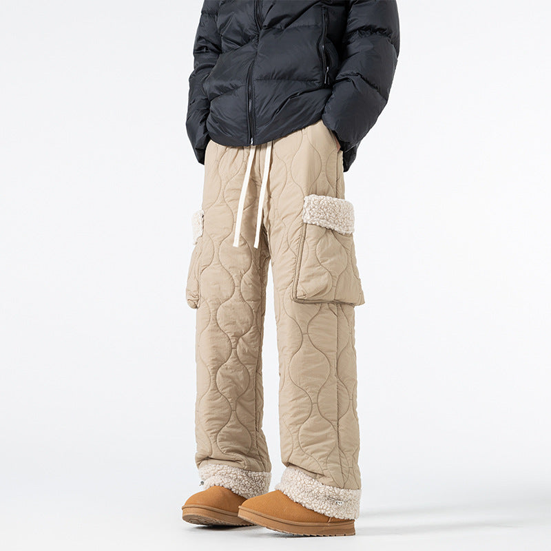 Men’s Quilted Winter Ski Pants – Warm Straight-Leg Trousers
