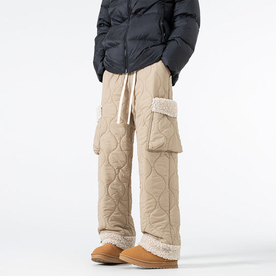 Men’s Quilted Winter Ski Pants – Warm Straight-Leg Trousers