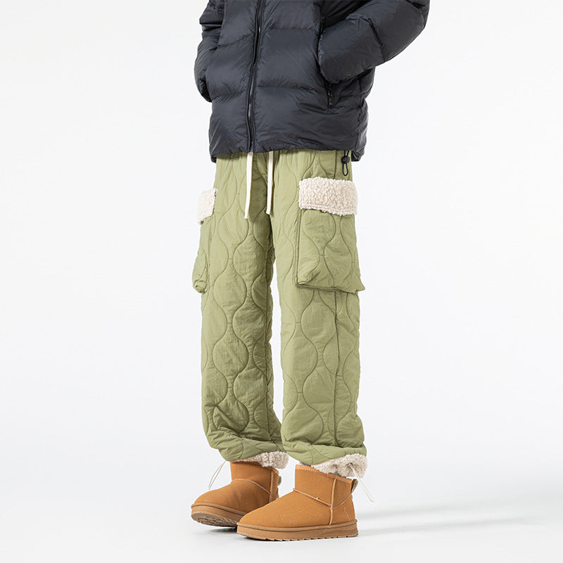 Men’s Quilted Winter Ski Pants – Warm Straight-Leg Trousers
